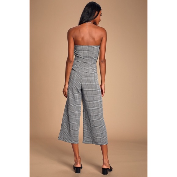 Julianne Black Gingham Twist Culotte Jumpsuit - Picture 4 of 5